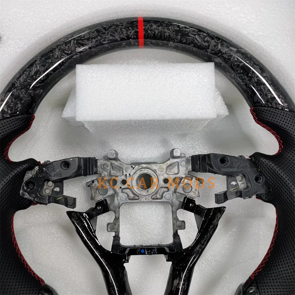 

Индивидуальный черный перфорированный кожаный руль из кованого углеродного волокна для Honda Accord 2018 2019 2020 2021 2022 2023