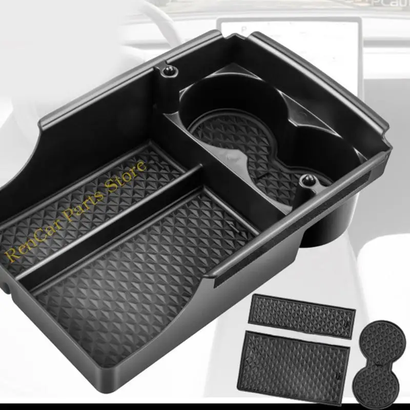 

F19A Auto Interior Accessories Car Center Console Tray with Cup Holder Armrest Storage Box Fit for