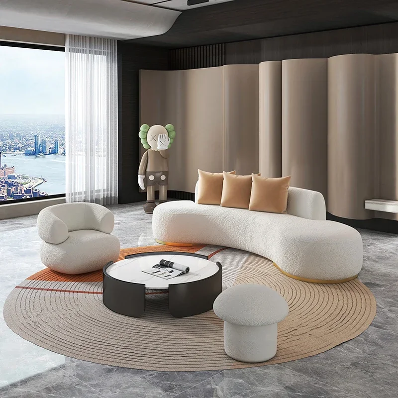 

# Тканевый диван по индивидуальному заказу, современная мебель для гостиной, изогнутый прием, роскошный 6-местный большой диван