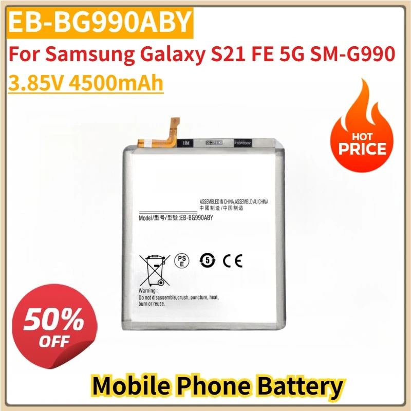 

Новый сменный аккумулятор для мобильного телефона EB-BG990ABY 3,85 В 4500 мАч для Samsung Galaxy S21 FE 5G SM-G990