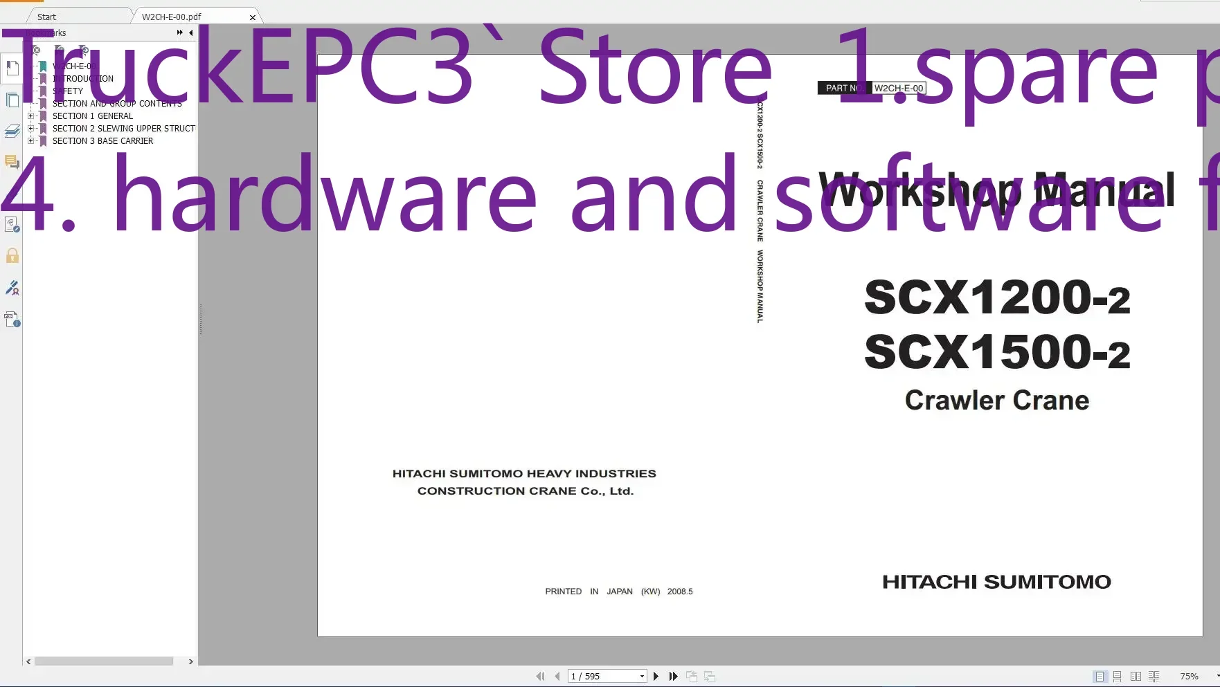 

TruckEPC3 Hitachi Sumitomo Гусеничный кран 2,2 ГБ Детали Каталог Оператор Руководство Техническое руководство и руководство по мастерской DVD