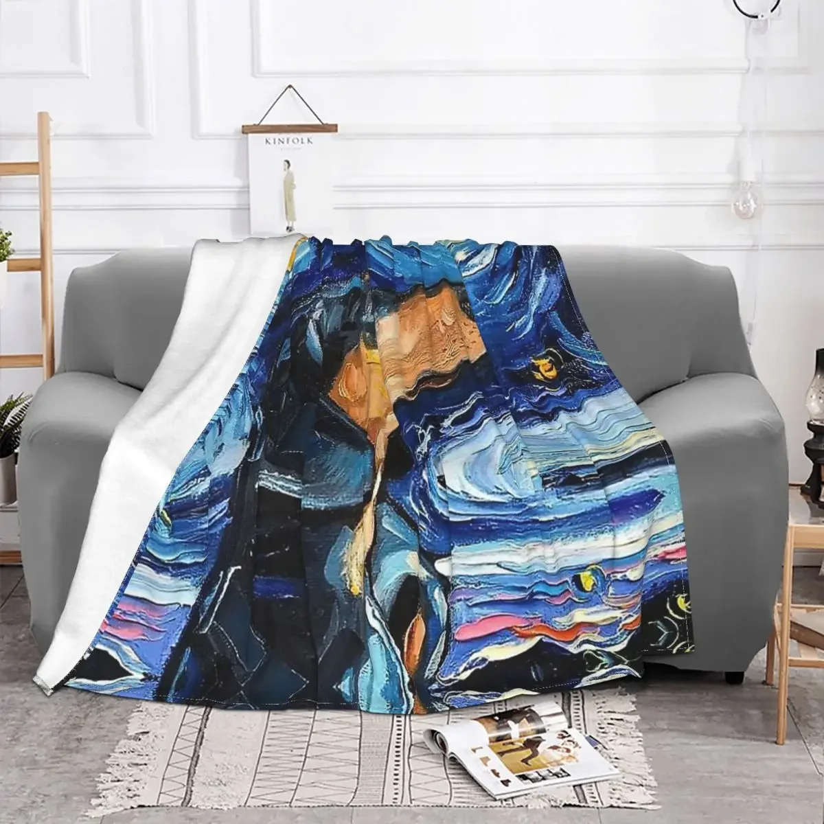 Dachshund Dog Starry Night Blankets Wiener Sausage Doxie Fleece Vintage Warm Throw Blankets for Bedspread Summer