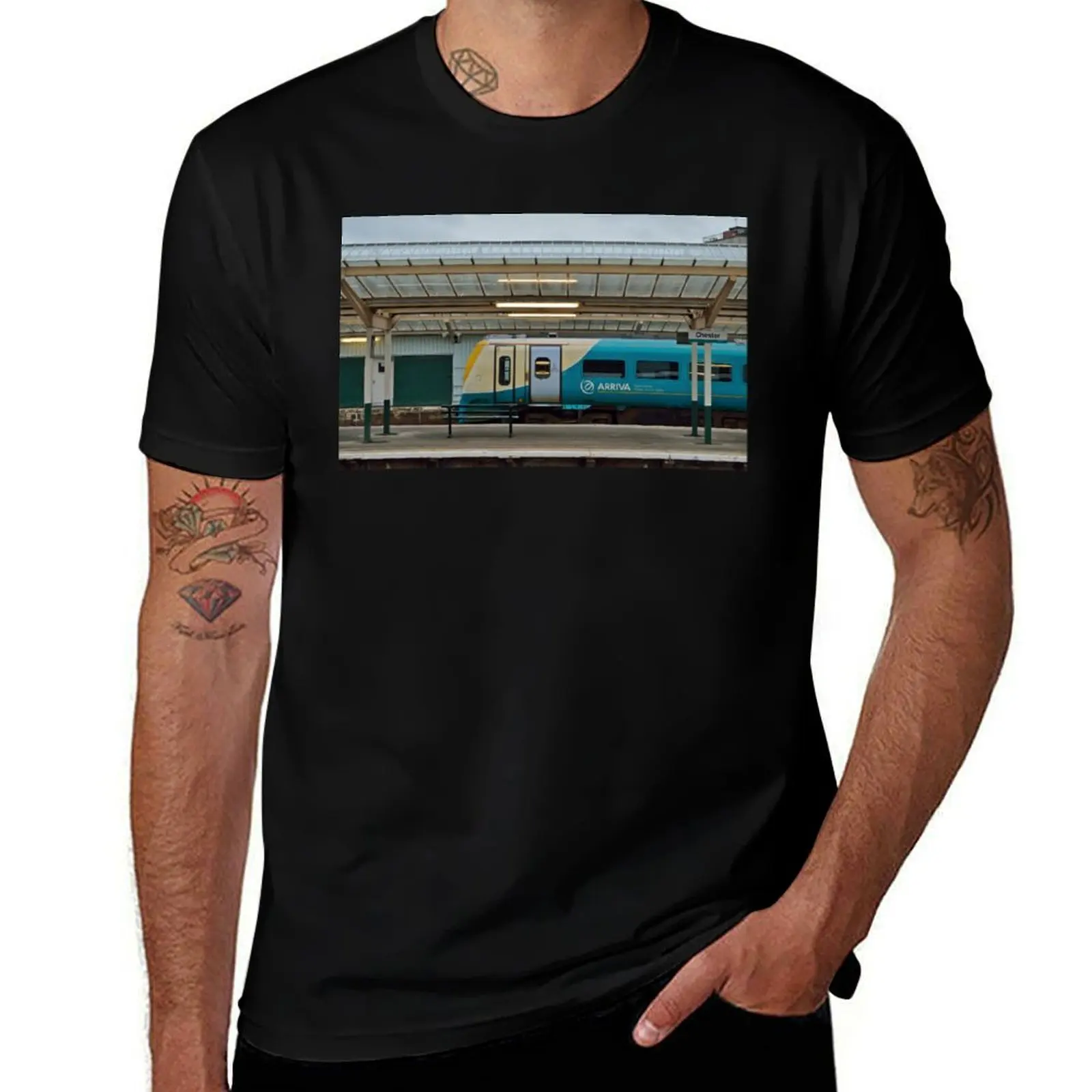 Class 175 at Chester station T-Shirt Large Size Breathable Tee T-Shirt