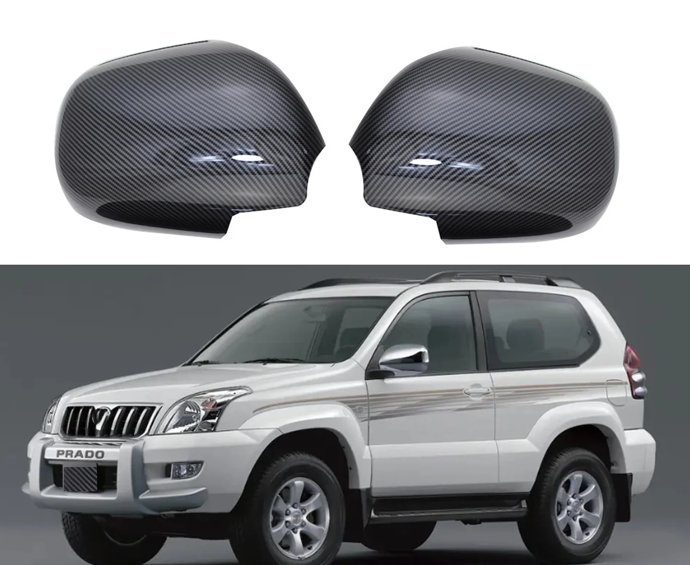 

Накладка на боковое зеркало заднего вида из углеродного волокна для Toyota 4Runner 2003-2009 годов, автомобильные аксессуары, 2 шт., декоративная защитная накладка