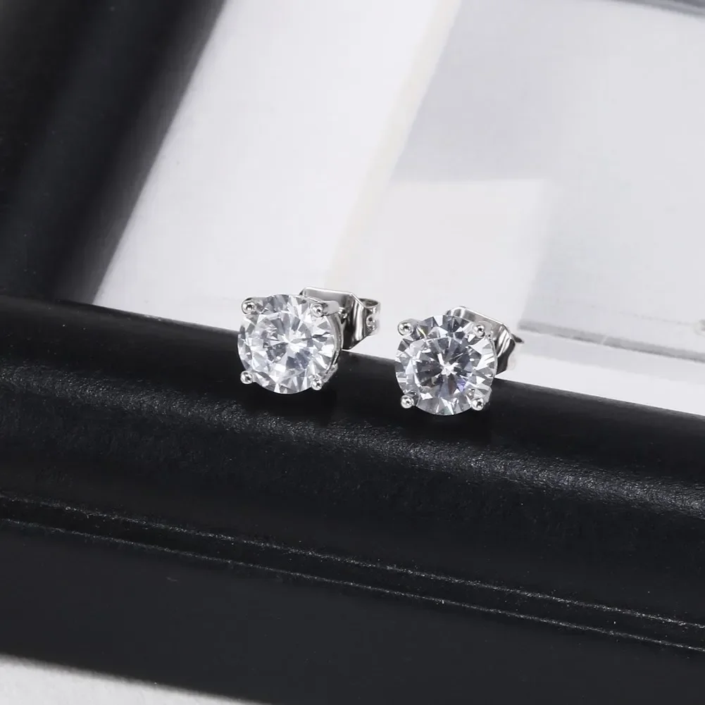 Fine fashion 925 sterling silver crystal stud earrings elegant cute hook women Charms wedding classic jewelry lovly gift