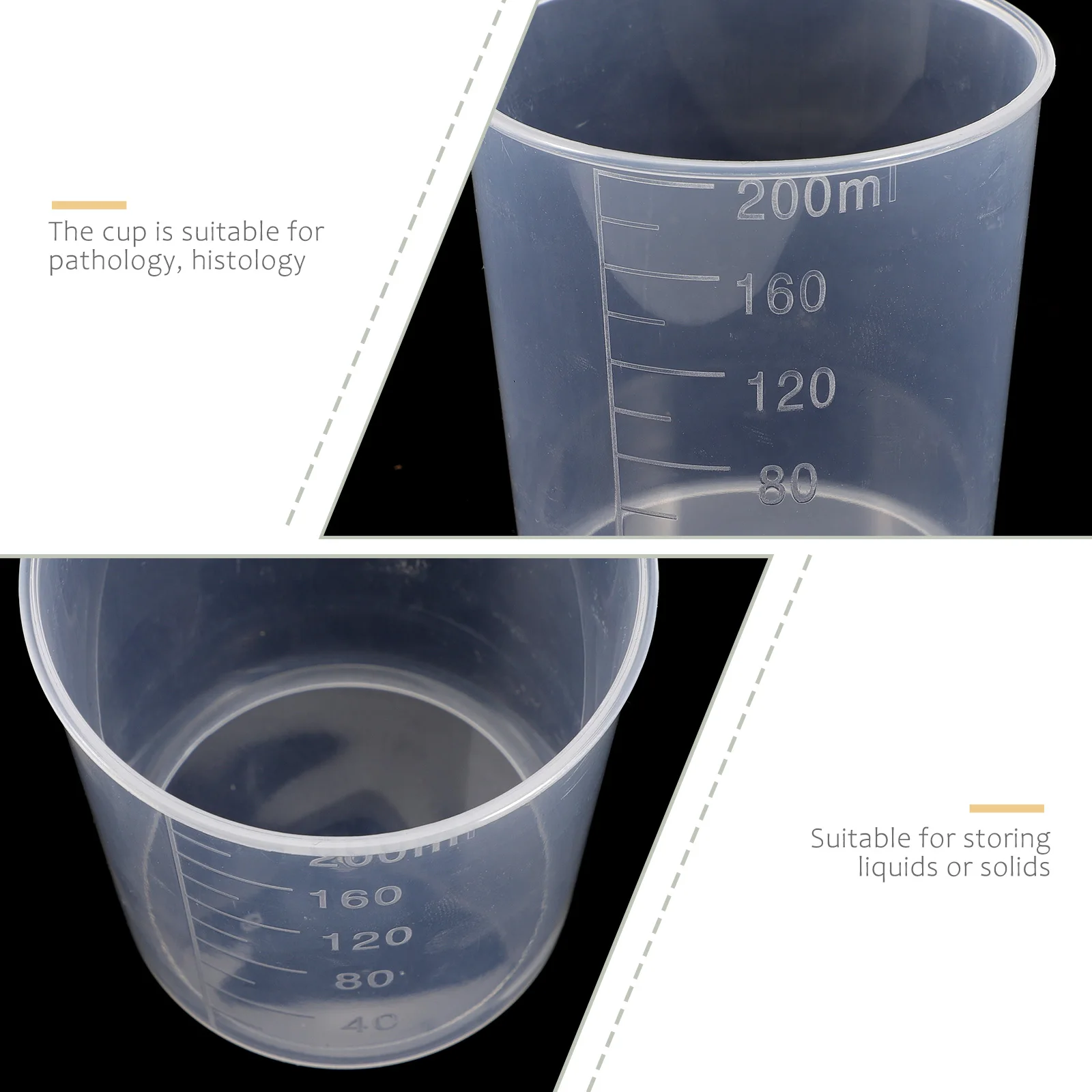 

20pcs Measuring Cup Kitchen Laboratory Clear Graduated Storage Specimen Container Cups Liquid Sample 50ml 100ml 250ml