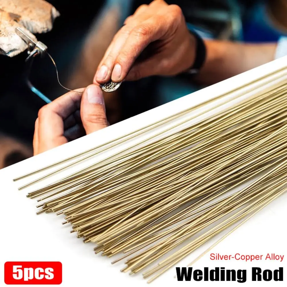 5pcs Gold Silver-Copper Alloy Brazing Stick Easy Solder Soldering Wire for Jewelry Making Repair Silver Welding Rod