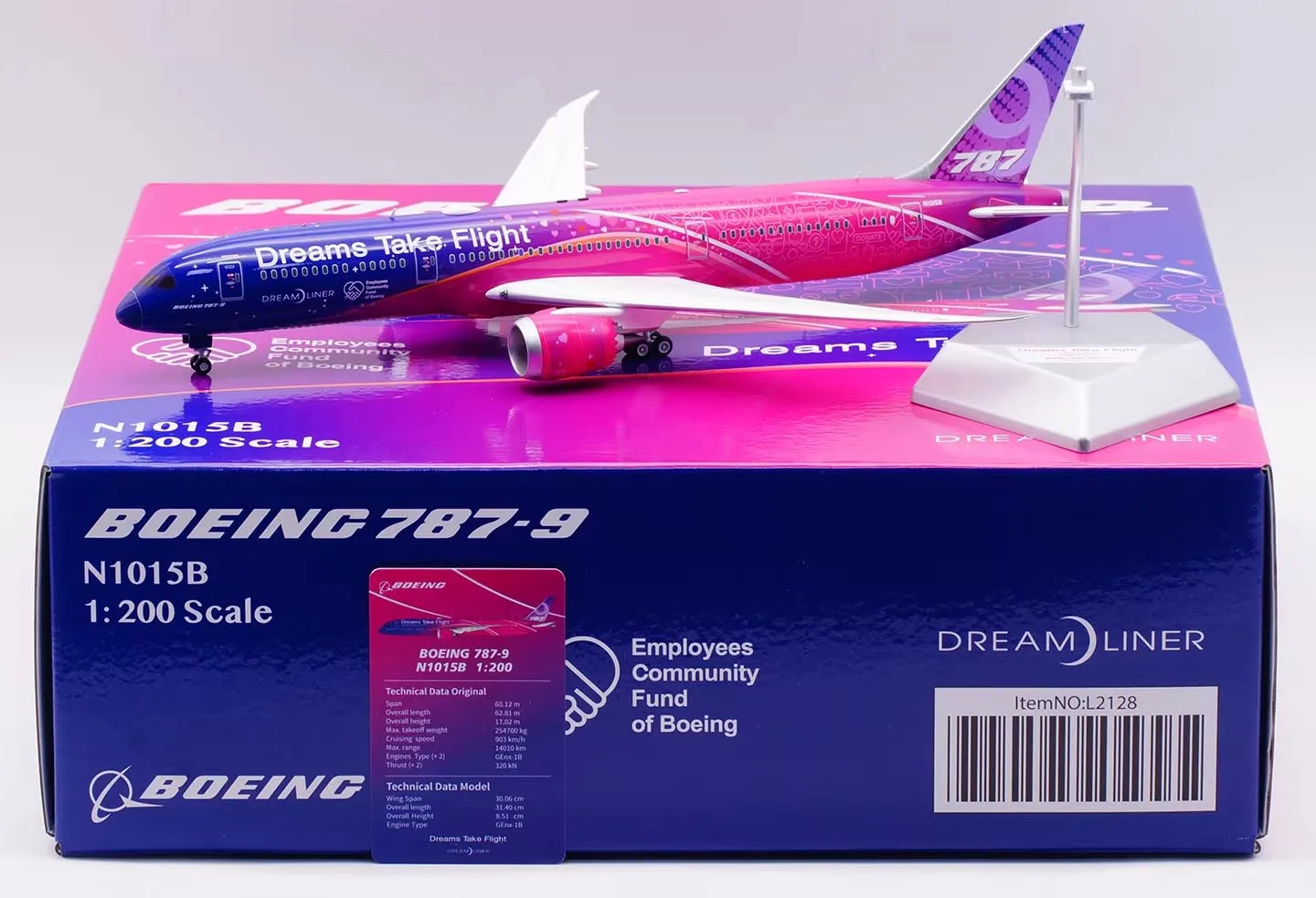 

Коллекционная модель самолета L2128 из сплава, подарок, SQ Wings, масштаб 1:200, Boeing B787-9, расцветка «House Color», литая модель самолета N1015B