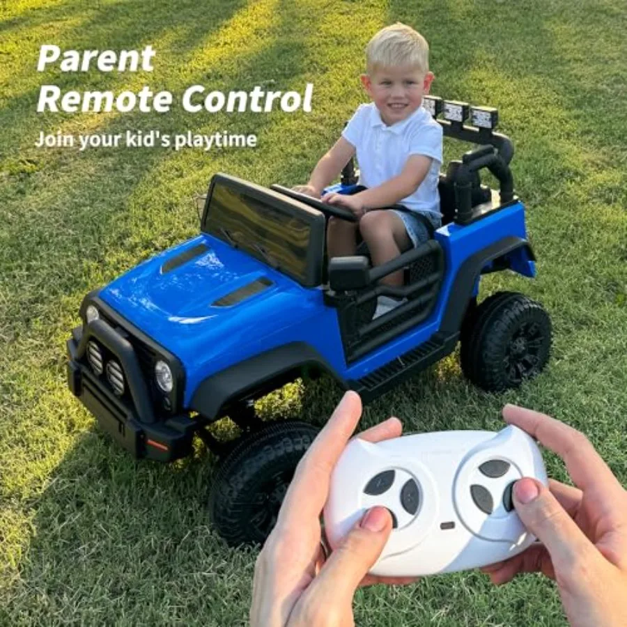 รถยนต์ของเล่นเด็กขับได้ 24V รถยนต์ไฟฟ้าพร้อมรีโมทคอนโทรล มอเตอร์ 2x200W - สีน้ำเงิน