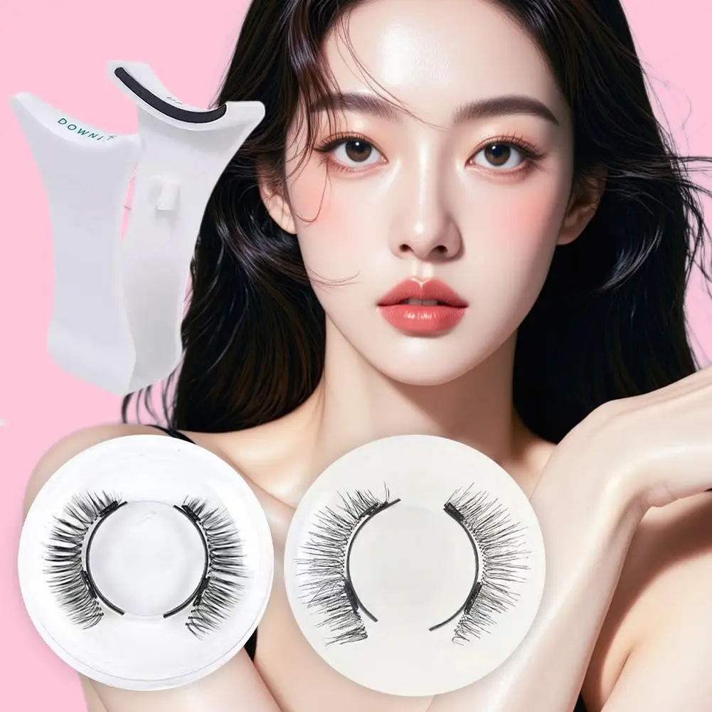 1 par de pestañas postizas de succión magnética con juego de pinzas 3D reutilizables de larga duración pestañas postizas magnéticas naturales maquillaje Facial
