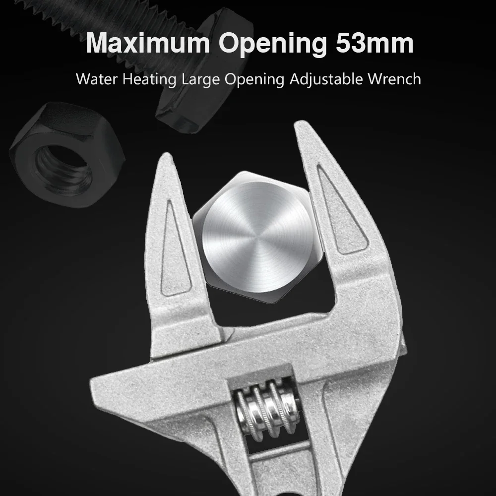 16-68mm Adjustable Wrench Multi-function Short Handle Large Opening Spanner Bathroom Basin Sink Wrench Universal Repair Tool
