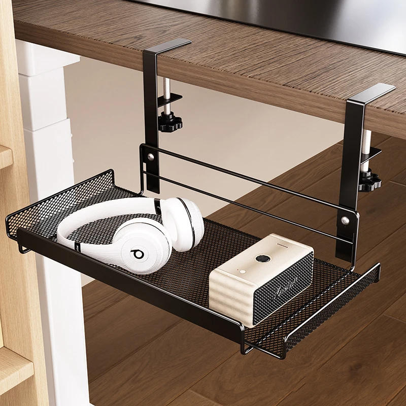 رف إدارة الكابلات تحت المكتب خالٍ من اللكمات، منظم أسلاك تخزين كابل الشبكة