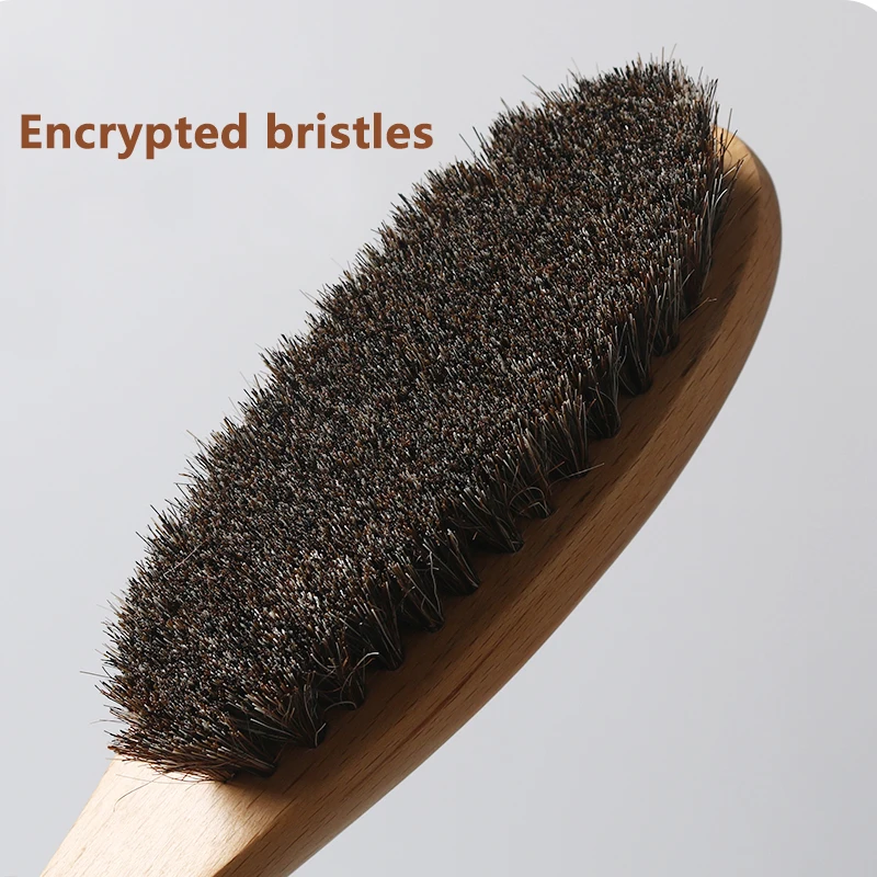 Coat Cleaning Brush Soft Horse Hair Brush Dense Thick Sturdy Durable Comfortable Grip Not Easy to Shed Not Damaging Clothing