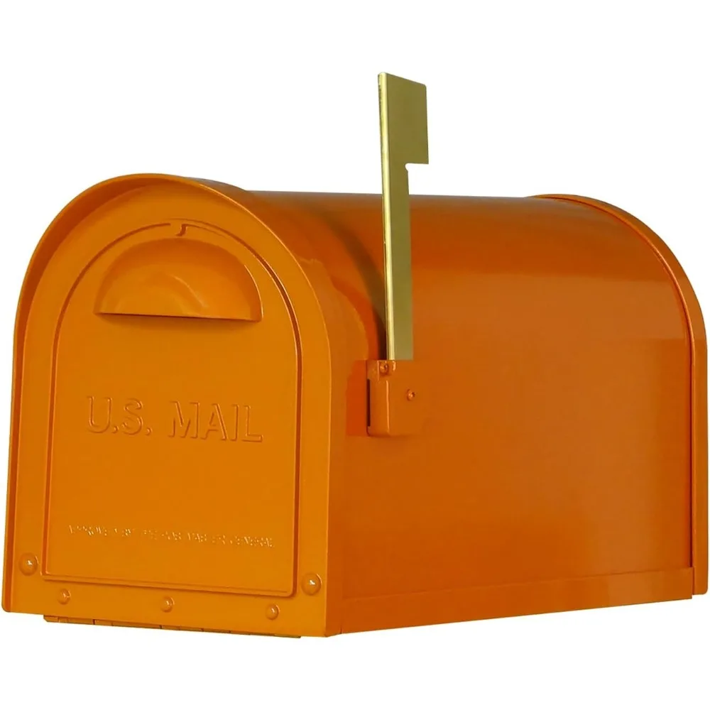 صندوق بريد Special Lite Modern Dylan Curbside - صندوق بريد من الألومنيوم البرتقالي لتركيب البريد - SCD-1008-ORG