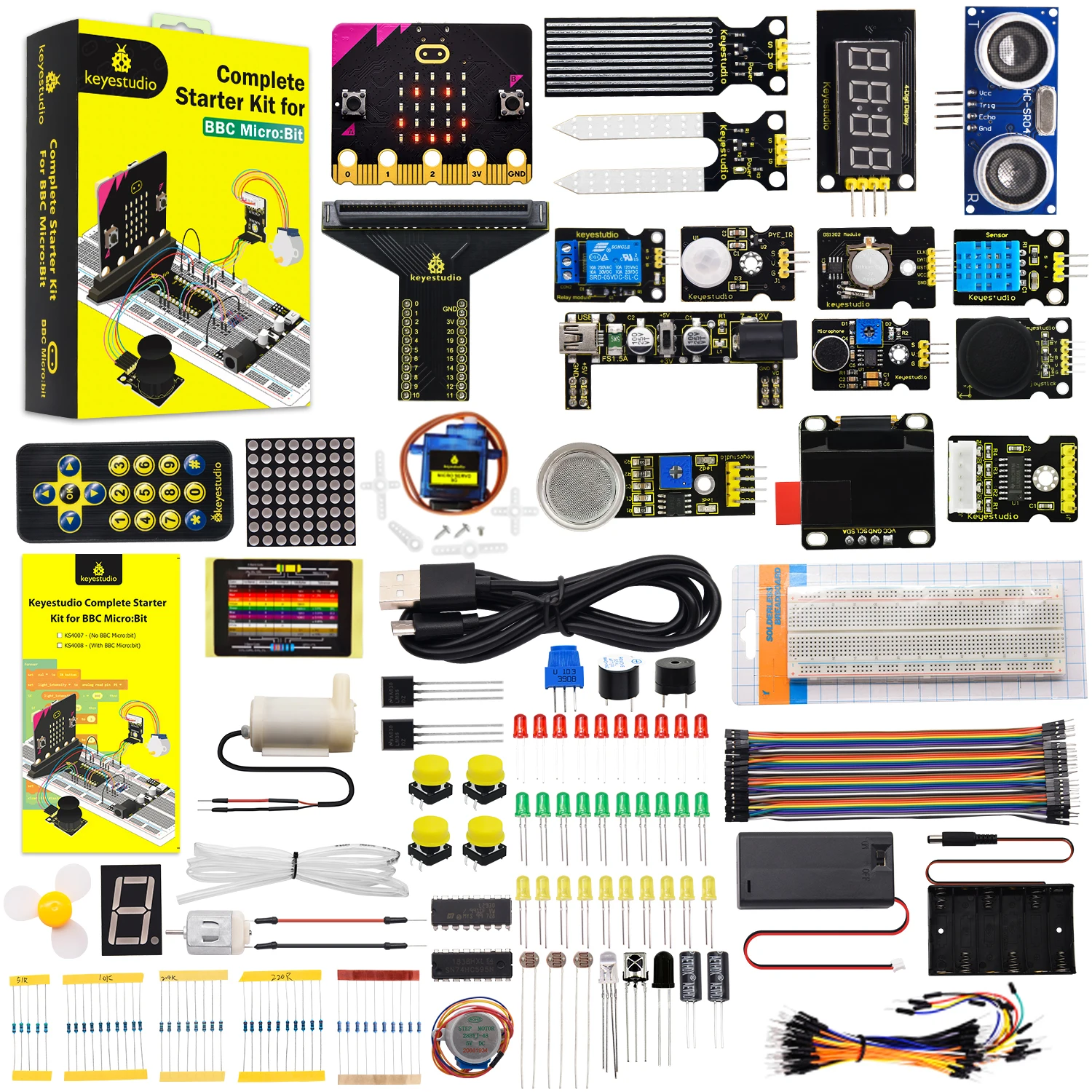 Keyestudio Microbit V2 Complete Starter Kit For BBC Micro Bit Kit With 48 Projects Tutorial Makecode Programming DIY Electronic