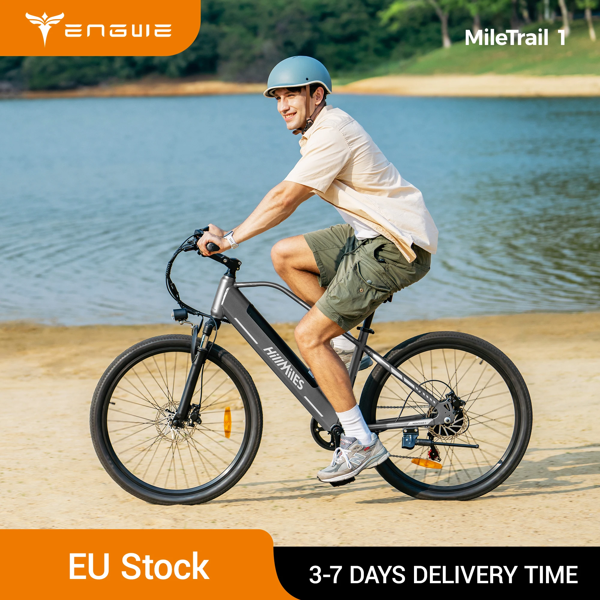 ENGWE MileTrail Electric Mountain Bike, 250W Motor, 36V 13Ah Battery, 25km/h, Front Suspension, 7-Speed, Hydraulic Disc Brakes