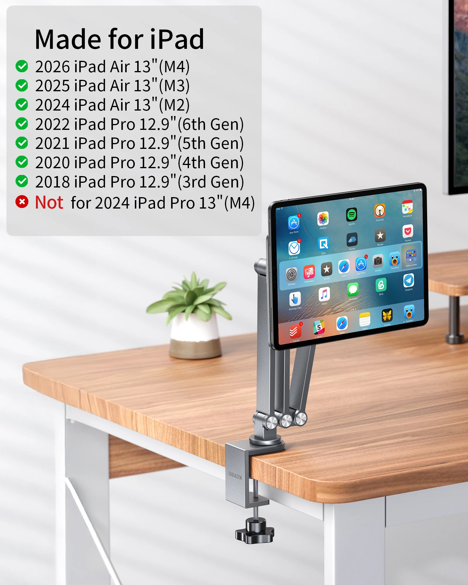 LULULOOK 磁気ワイヤレス充電スタンド iPad Pro M5 M4 13/12.9/11/M2
