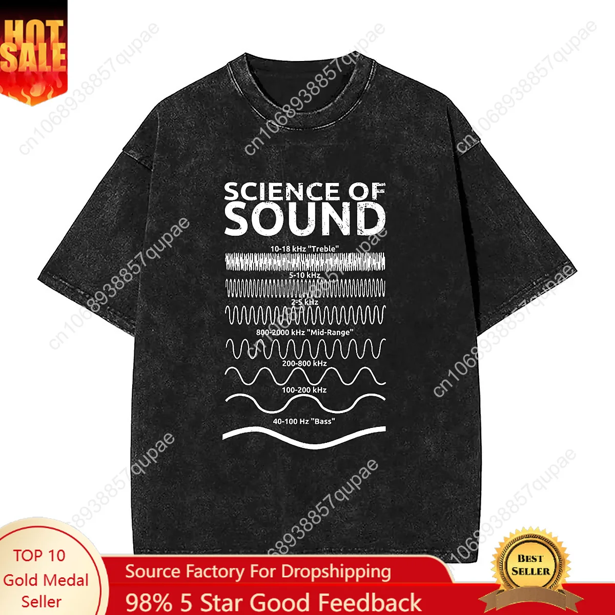 

Men T Shirt Science Of Sound Engineer Washed T Shirts Kawaii Audio Engineer Musician Summer Tee Shirt Streetwear Tops Gift