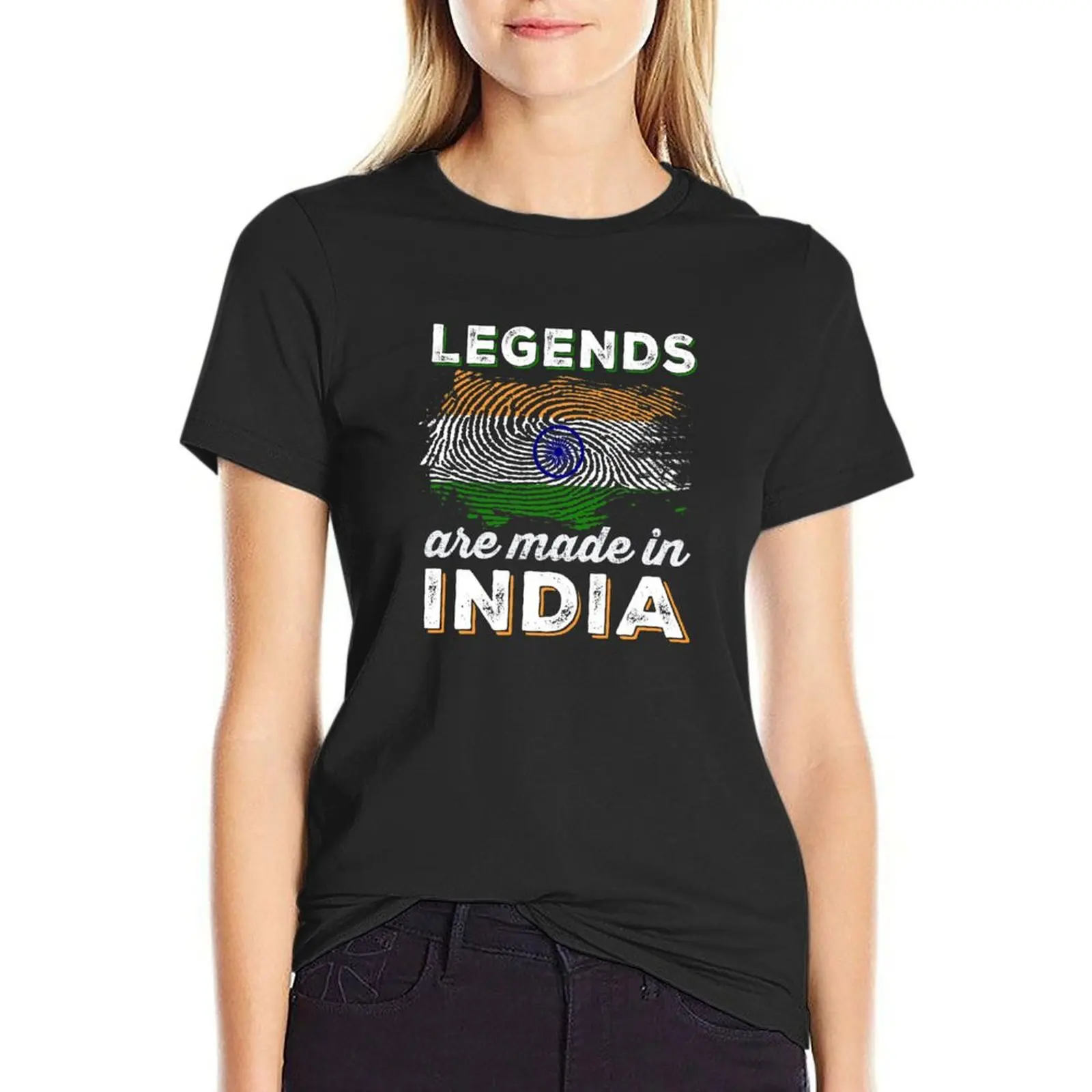 Legends are made in India T-Shirt plus size tops vintage clothes Female clothing white t-shirt dress for Women sexy