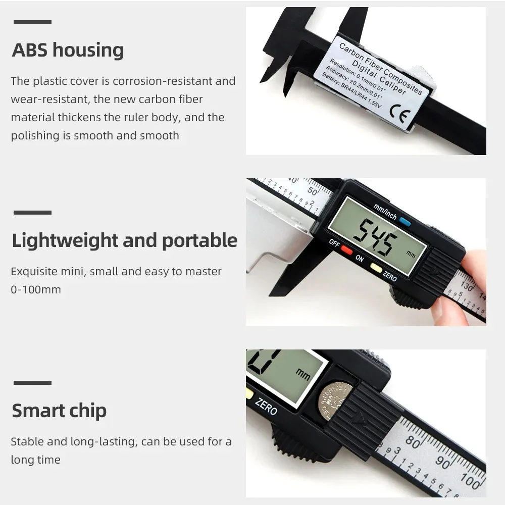 Digital Vernier Caliper Pachymeter 6-inch 150mm 0.1mm Altimeter Micrometer Carpenter Measuring Diameter Construction Tool