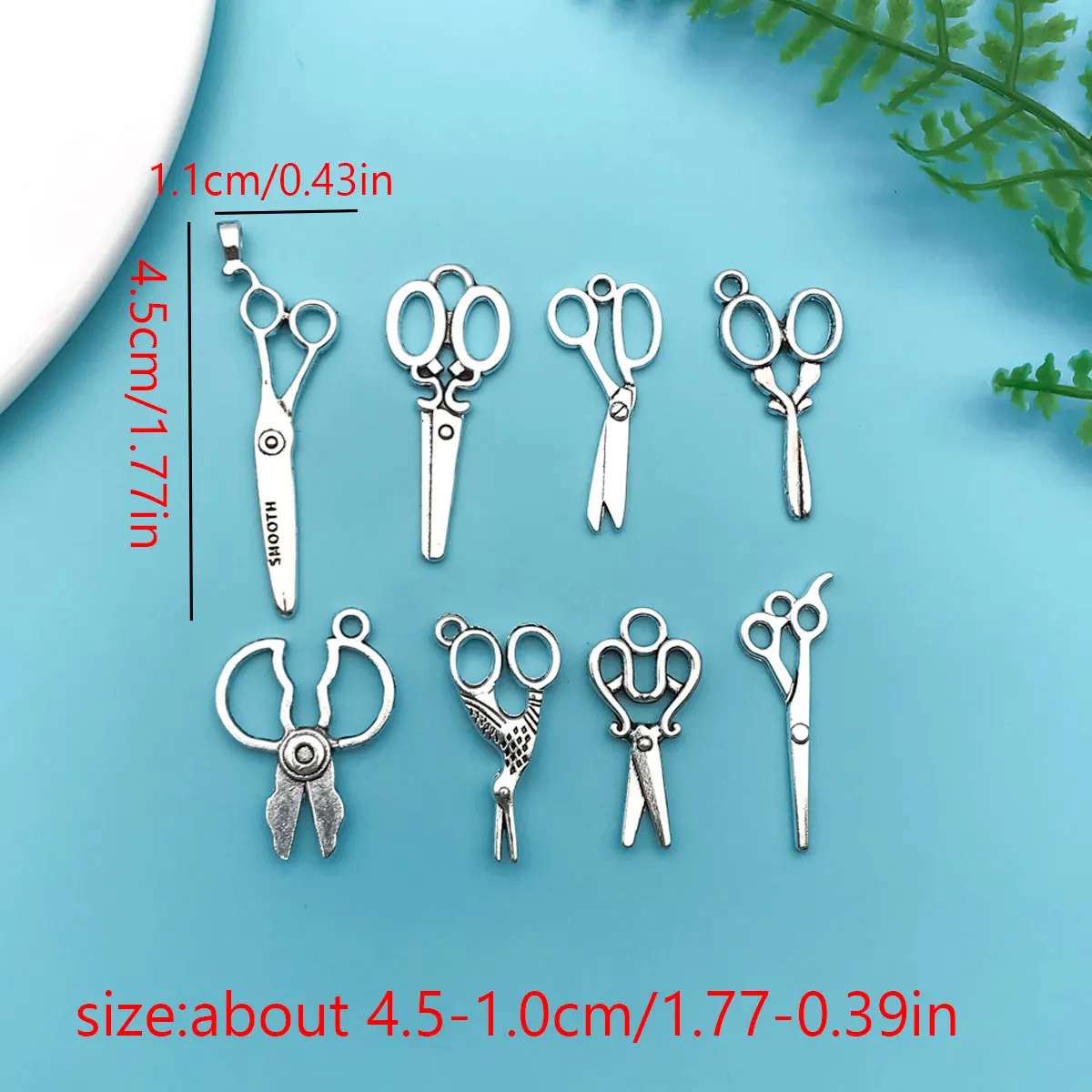 16pcs Antique Silvery Alloy Scissor Charms Sewing Tools Pendants For DIY Jewelry Making Handmade Craft Supplies Accessories