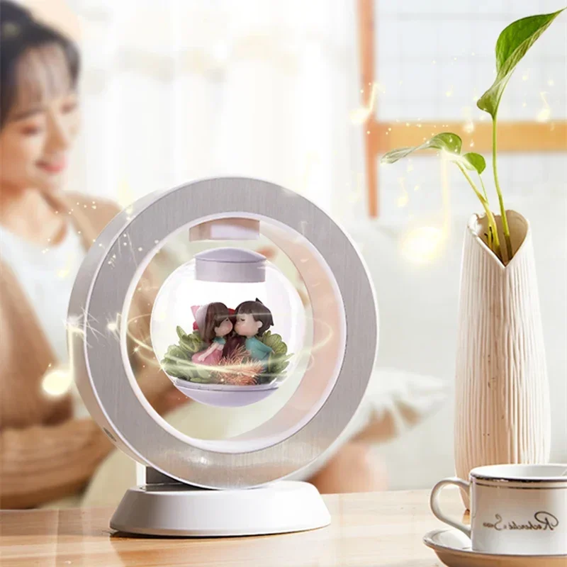 Maglev immortality flower decoration moon lamp bedroom bedside table decoration gift