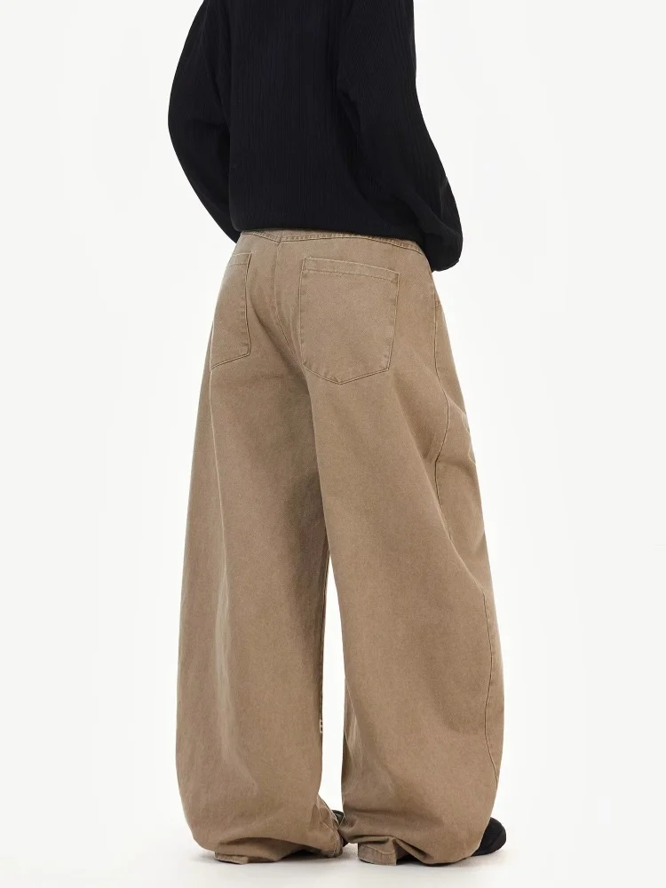 2025 Cyber Y2K Stijl Kaki Brief Gedrukt Baggy Jeans Broek Voor Mannen Kleding Rechte Casual Luxe Lange Broek Moda Hombre