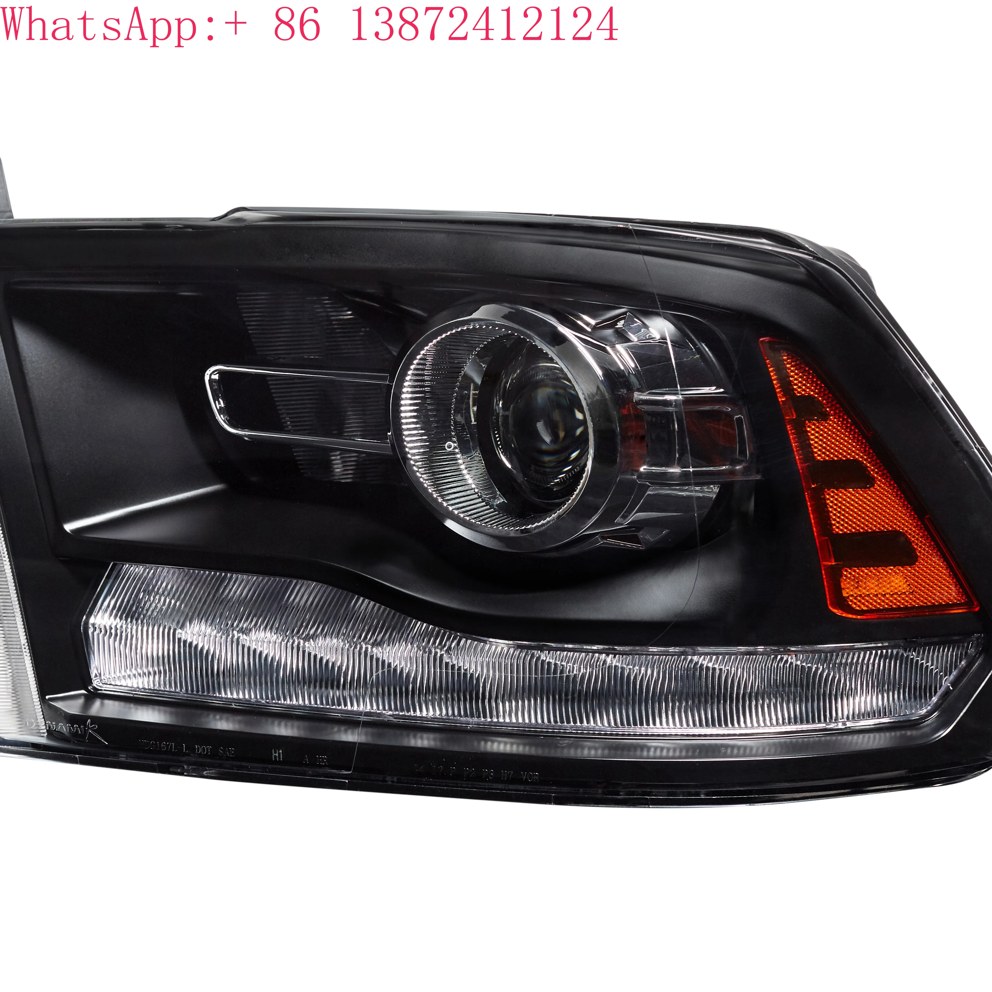 Hot-selling Switchback Sequential  DRL/LED Bar Projector Headlights  for 2009-2018 Dodge RAM 2010-2018 RAM 2500 3500(Black/Clear