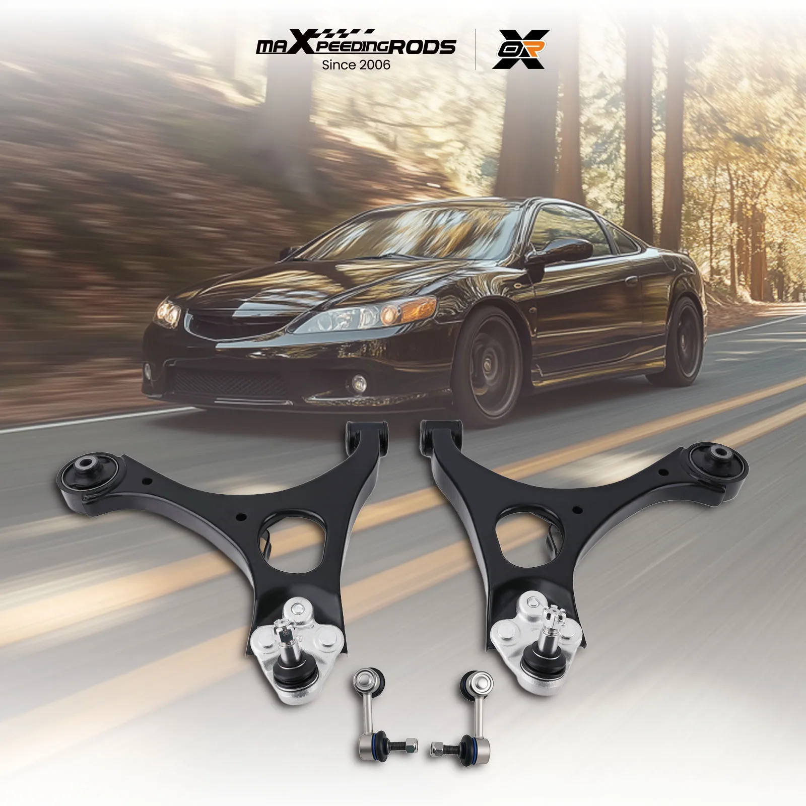 Front Lower Control Arms Ball Joint Sway Bar Links for 2006 -2011 Acura CSX 2.0L