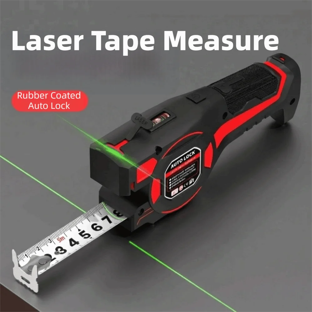 3-in-1 Laser Tape Measure Retractable Rechargeable Digital Tape Measure Professional 5Mx25mm Electric Measuring Tool Renovation