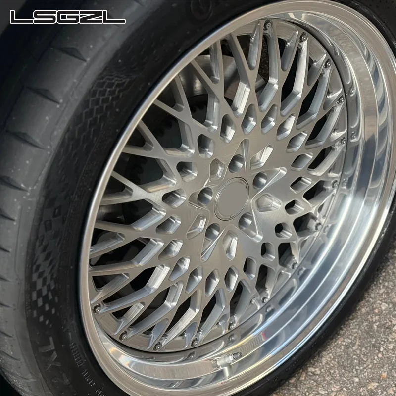 High Polishing Multiple Spoeks 2/3 Pieces Forged Wheels Brushing 5x114.3 5x120 5x130 5x127  Wheels for RR 718 911 BMW Mustang