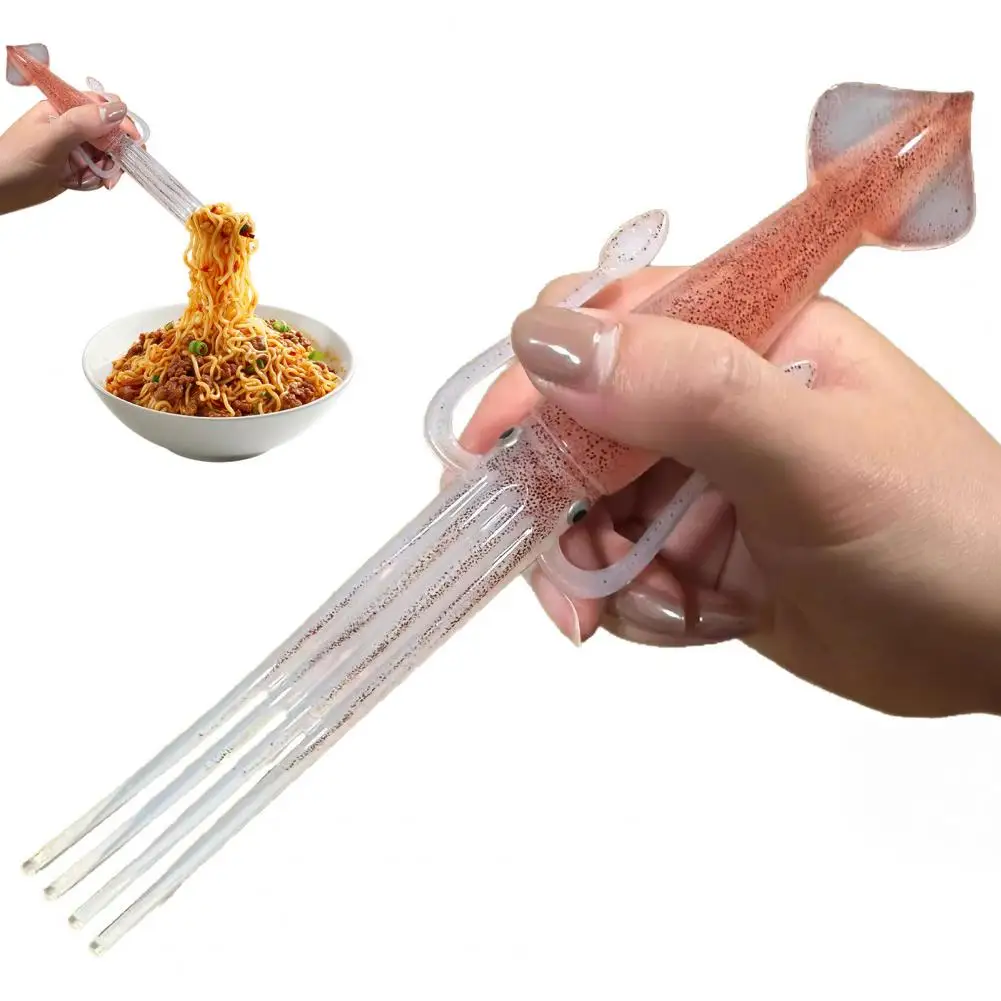 Sturdy Handle Utensil 3/4/5pcs Squid Noodle Fork Set Heat-resistant Silicone Pasta Forks Cute Squid Shaped Cooking for Ramen