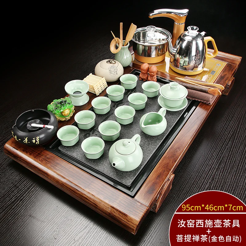 

Purple Sand Tea Sets Living Room Full Set Wood Plate Kung Fu Tablewares Tea Ceremony Accessories