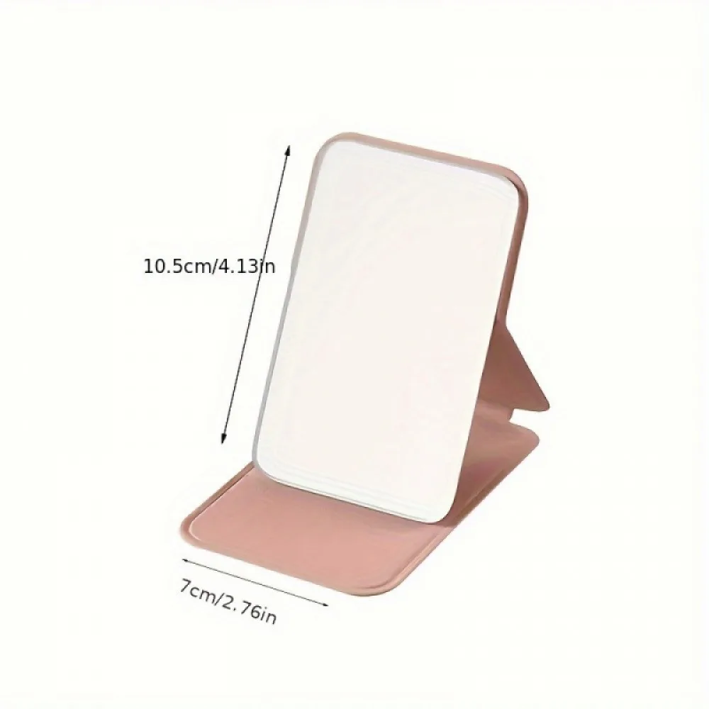 Foldable Compact Mini Makeup Mirror - Portable Adjustable Standing Mirror with Foldable Design, Lightweight & Sturdy Plastic Fra