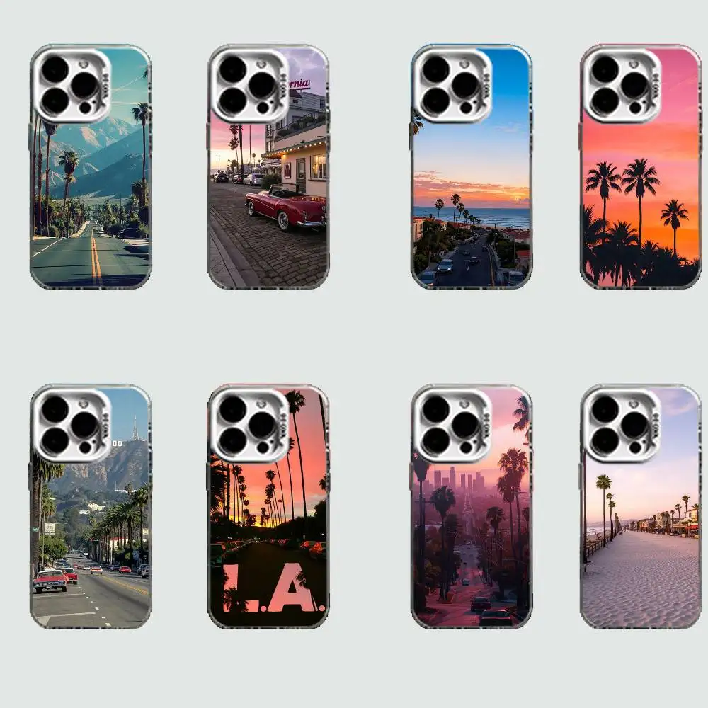 

Travel Los Angeles California White Shockproof Phone Case For iPhone 16,15,14,13,12,11,Pro,XS,Max,Plus,Mini,SE