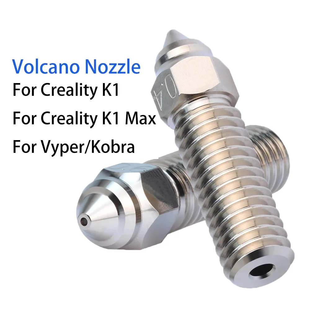 

2Pcs Nozzles For Creality K1 Chromium Zirconium copper Injectors Plated Copper Volcano Nozzles For K1/K1Max/ Vyper/ Sidewinder