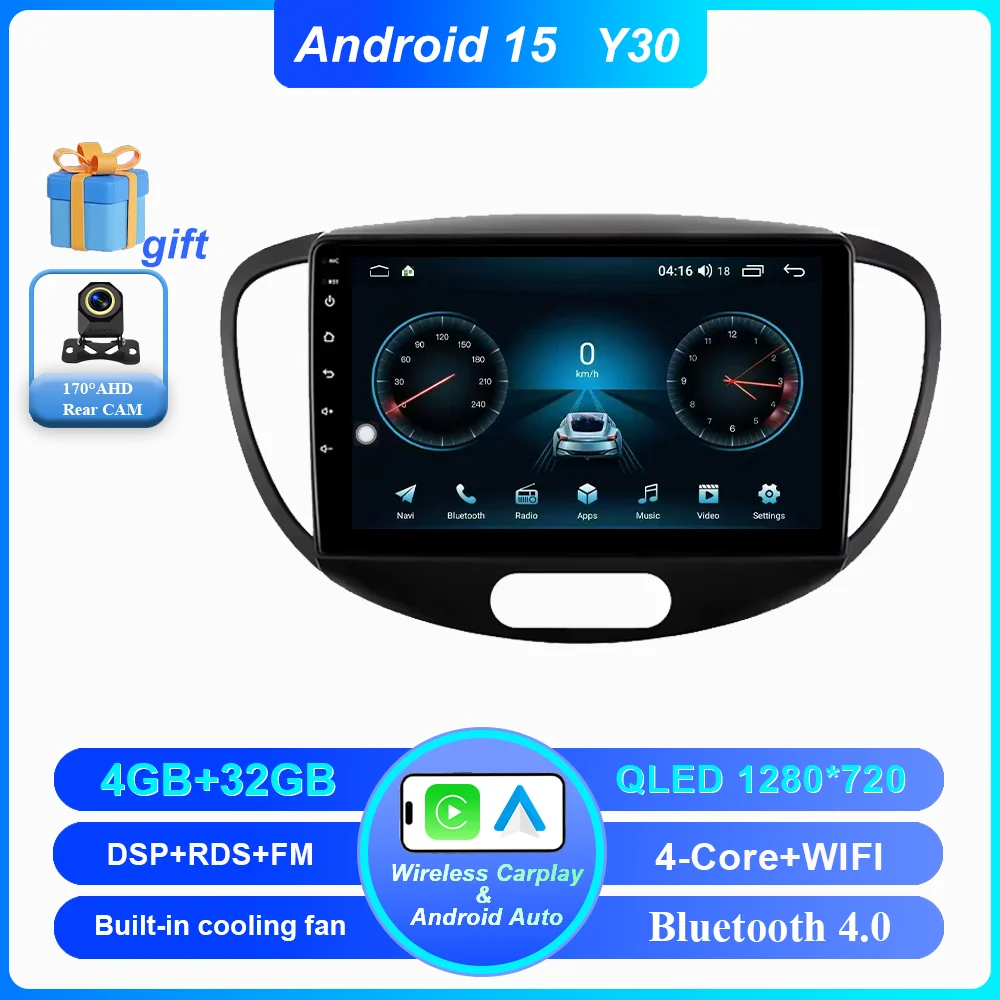 Android 15 Auto DVD Voor Hyundai i10 2007 2008 2009 2010-2013 Auto Radio Stereo Multimedia Speler GPS Navigatie 2din 4G Carplay
