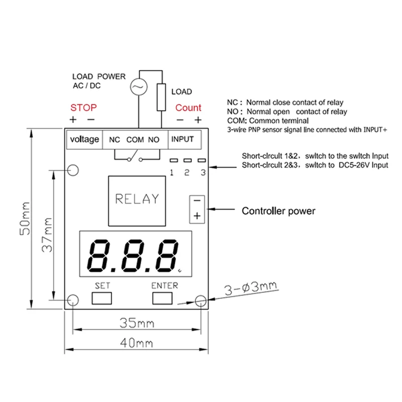 LED Voltmeter Charging Discharge Security Relay Module DC 12V Digital Voltage Control Switch Board Module
