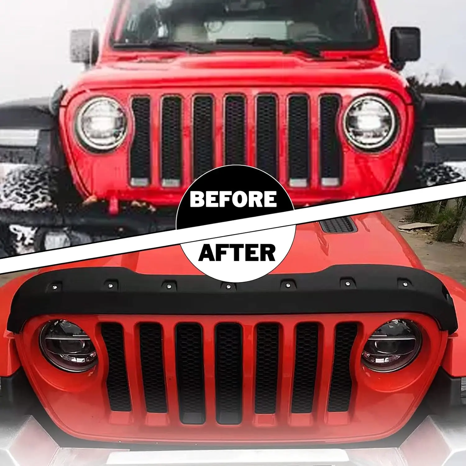 Hood Shields Hood Protector Bugflector Stone Guards Compatible with Wrangler JL 2018-2023 & 2020-2023 Gladiator
