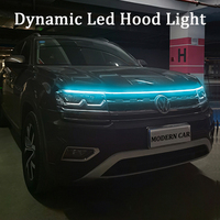 Through Light Sequential Dynamic Scan Led Car Hood Lights Headlight Strip Car Decorative Atmosphere Lamp DRL Auto White Red