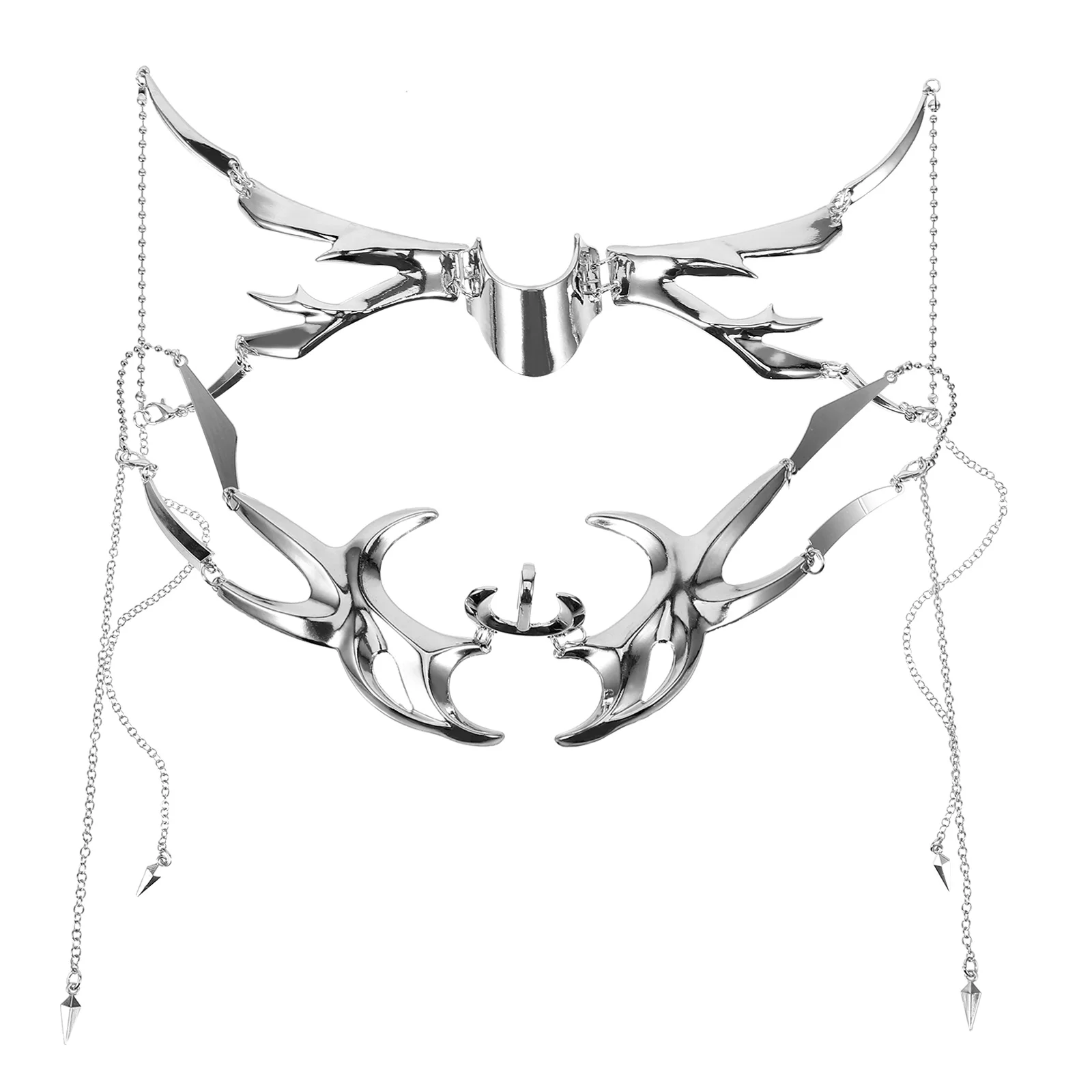 

Metal Punk Mask Women Masquerade Adjustable Chain Festival Costume Accessories Halloween Zinc Alloy Face Decor Prop