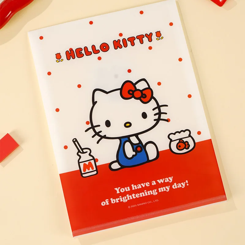 

10pcs Hello Kitty File Bag Large Capacity Student Exam Paper Material Storage Cute Cartoon Stationery Bag Reward Gift Wholesale