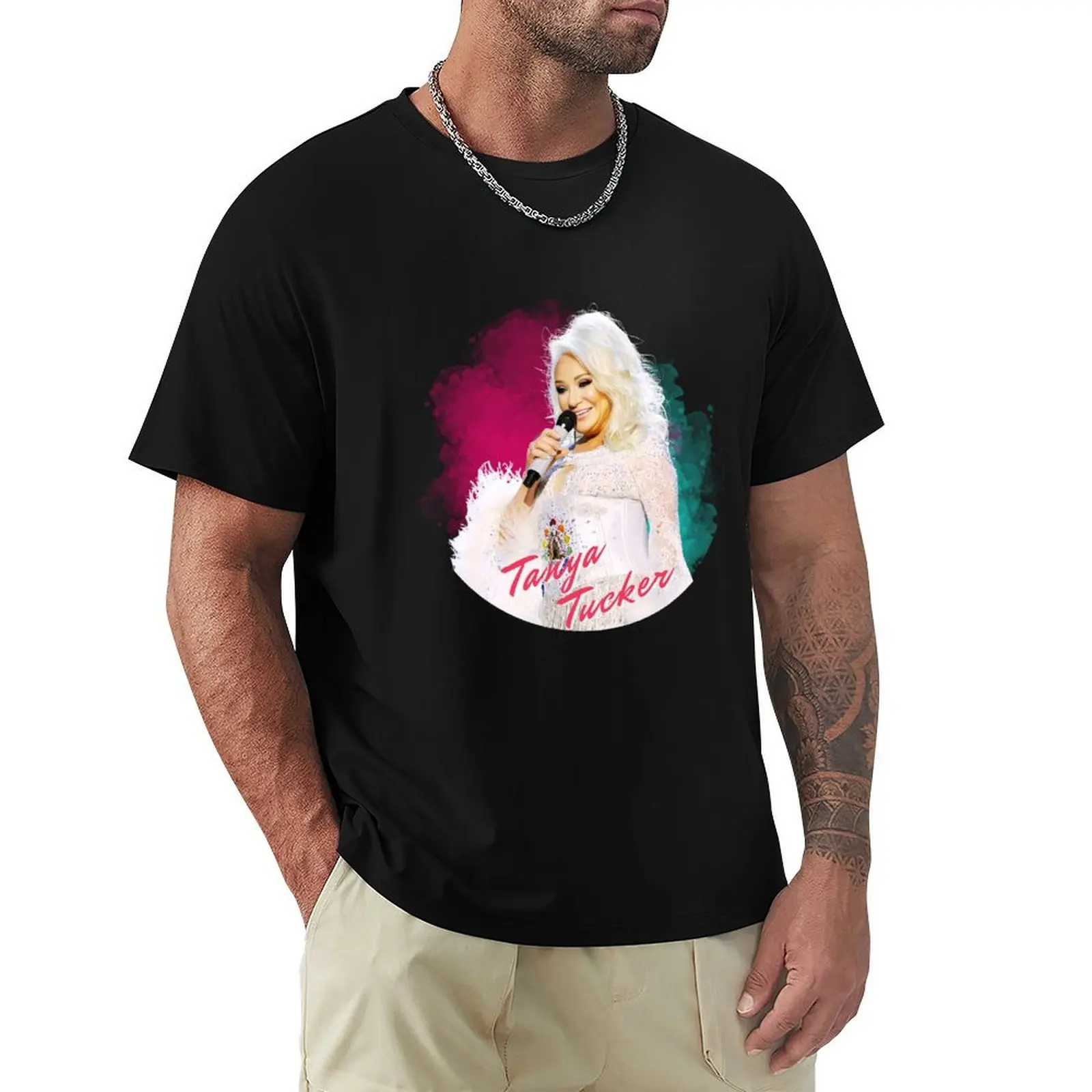 Tanya Tucker HD T - Shirt / Sticker T-Shirt Everyday Wear Basic Short Sleeve Top
