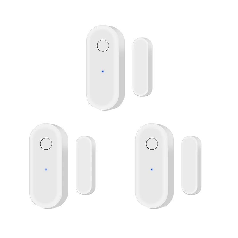 Sensor de puerta inteligente, Sensor de ventana inalámbrico Wifi, notificación de mensajes en tiempo Real, Compatible con el asistente de Google Alexa