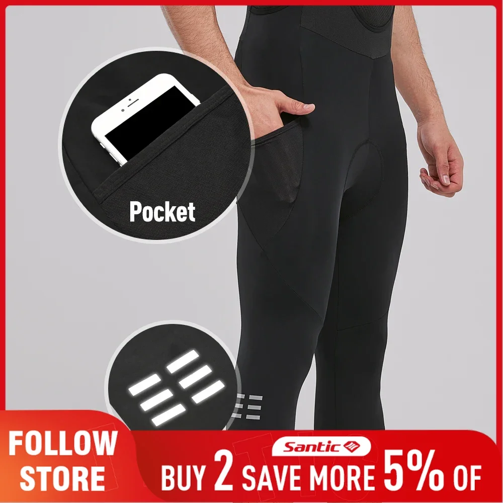 Santic Men's 3/4 Short Pants Summer Breathable Sponge Cushion Padded Bicycle Pants Outdoor Quick Dry MTB/Road Bike Cycling Short