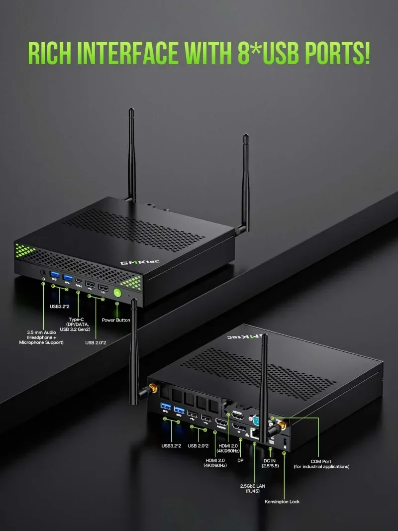 GMKtec K10 I9-13900HK كمبيوتر صغير ويندوز 11 برو DDR5 32 جيجابايت 1 تيرا بايت M.2 2280 PCIE4.0 SSD WIFI6 BT5.2 كمبيوتر ألعاب سطح المكتب