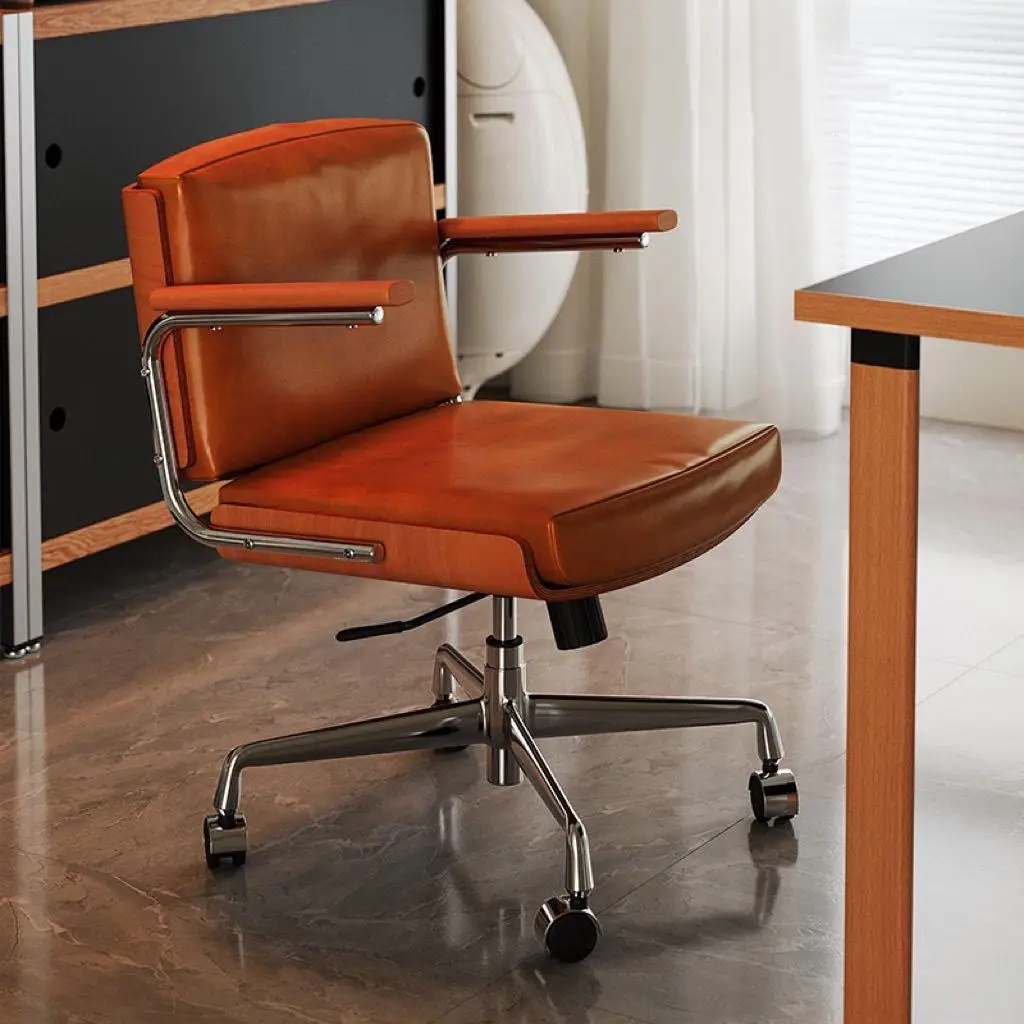 Solid wood retro computer chair household lift office chair swivel chair