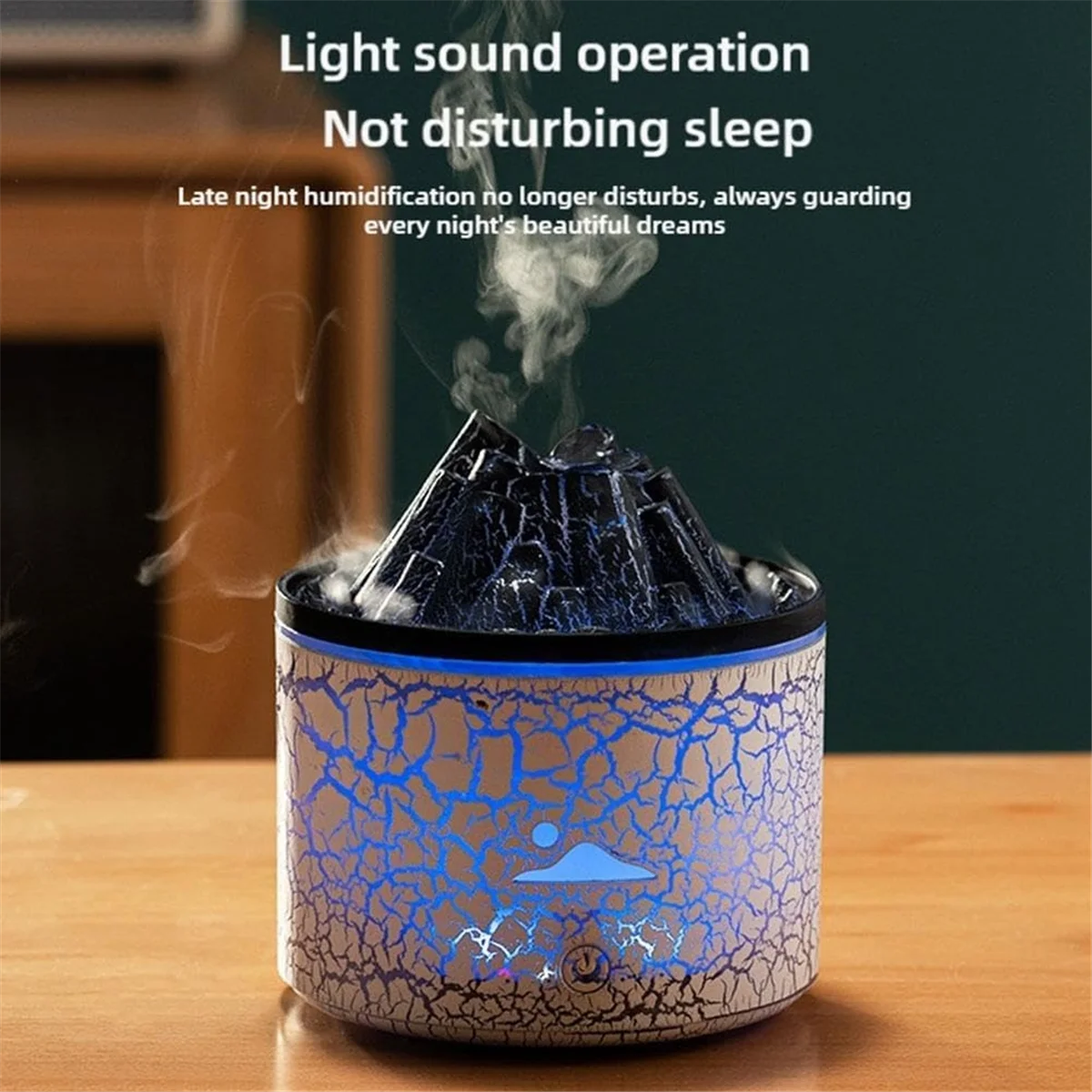 موزع روائح الزيوت العطرية سعة 180 مل، مرطب بركان مع رائحة اللهب، رذاذ قنديل البحر، 7 ألوان LED، إيقاف تلقائي للمكتب المنزلي، أ