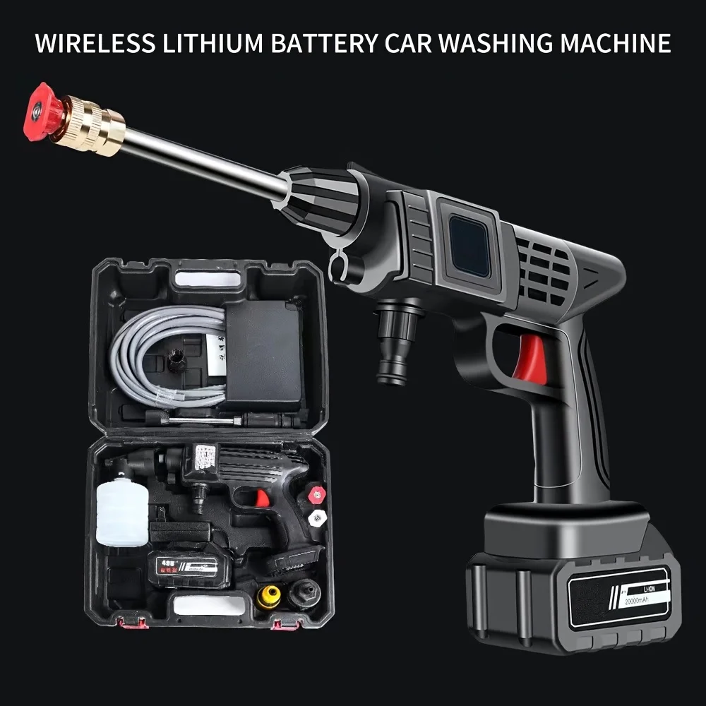 Wireless High-Voltage Cleaning Machine (Dual Electric), Portable Wireless High-Voltage Electric Car Cleaning Machine, Foam Spray Gun Car Cleaning Tool, High-Voltage Car Cleaning Water Gun, Wireless Charging Car Floor Cleaning Machine - Image 2