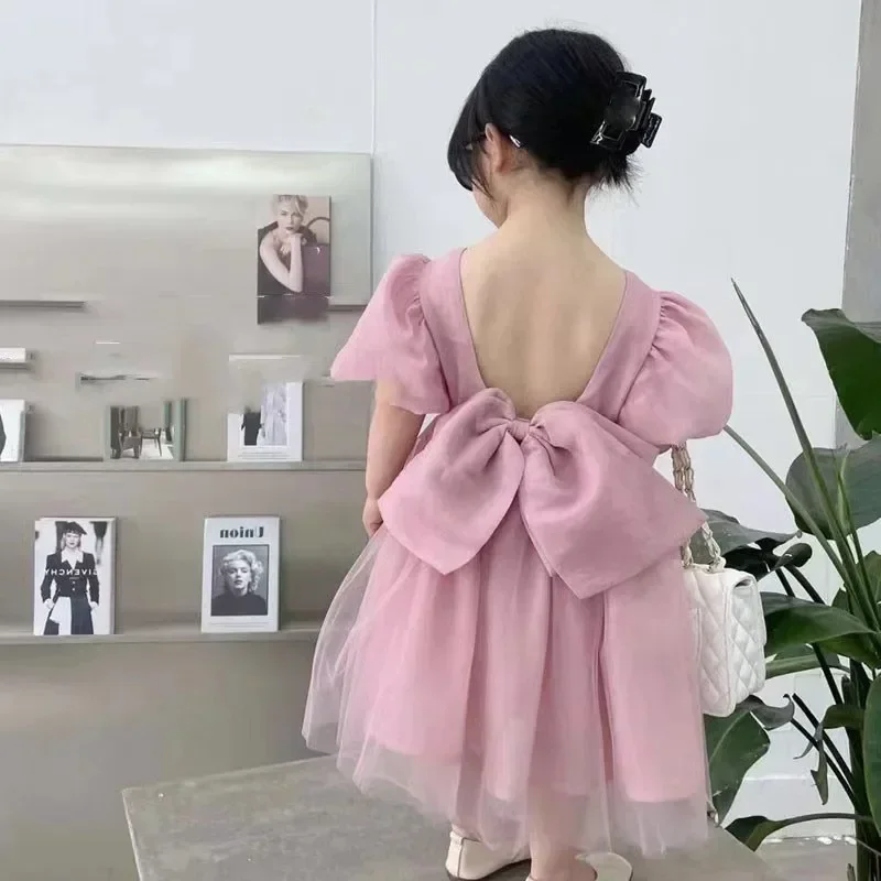 2023 Classic Girl Dress Fashion Princess Prom Outfit Causal Black Kids Tutu Clothing for 1-8Years Birthday Party Wear
